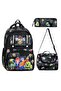 Korean Style Luxury Boys' Orthopedic Primary School Backpack with Cover, Foiled Lunch Box and Pencil Case