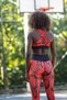 Slim Fit Zebra Pattern Extra High Waist Diving Fabric Sports Leggings - 6