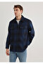 Checkered Navy Blue Shirt Loose Fit / Loose Relaxed Cut 0211332 -89071 - 3