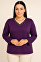 Relaxed Cut V-Neck Mother Women's Combed Cotton Blouse