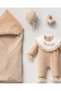 Melisa Kadife 5-Piece Organic Hospital Discharge Set Beige 100% Cotton Newborn Baby Girl - 4