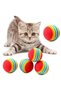 2 PCS Colorful Rainbow Patterned Cat Dog Play Ball - 4