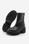 Women's Back Zipper Thick Heeled Casual Boots Lofani Black - 7