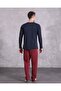 Damat Winter Pajama Set, Plaid, Long Sleeves, Pockets, Seasonal, 100% Cotton, Dowry, Bundle - 7