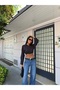 Black Coline Scalloped Crop Shirt 3254-08 R5-B-K4 - 4
