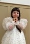 White Star Patterned Layered Long Balloon Sleeve Girls' Dress-Star - 5