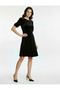 Crew Neck A-Line Short Sleeve Mini Velvet Dress