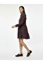 Comfortable Fit Cotton Classic Collar Buttoned Long Sleeve Floral Mini Flannel Dress