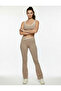 Piped High Waist Flared Sports Leggings