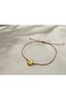 Yellow Pearlescent Evil Eye Beaded Gold String Minimal Bracelet - 3