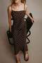 Cross Neck Checkered Strap Midi Dress E4397Ax25Au - 4