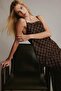 Cross Neck Checkered Strap Midi Dress E4397Ax25Au - 2