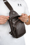 Genuine Leather Unisex Crossbody Bag |   Baggy 6981 Flother Brown - 3