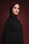 Knitted Patterned Zippered Stand Collar Knitwear Tunic - 4