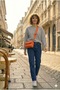 Women's Orange Quilted Adjustable Column Strap Cross Shoulder Bag - 3
