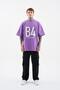 Men's B4 Printed and Embroidered Oversized T-Shirt Purple - 7