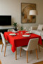 Table Kitchen Dining Room Picnic Garden Balcony Cafe Tablecloth Set of Cotton Red