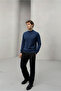 Fincher Half Fisherman Fit Molded High Neck Men's Sweater - Indigo - 3
