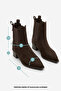 Women's Pointed Toe Back Zipper Cowboy Double Elastic Western Boots Mirona Brown Suede - 8