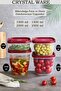 4-Piece Leak-Proof Storage Container with Lid 1000 ml 1500 ml 2000 ml 2500 ml (Ecru, Mink, Red Lid) - 2