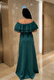 Flounced Dress - Emerald Green - 5