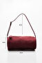 Bordo Suede Cylinder-Zippered Hand and Shoulder Bag - 3