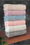 Jacquard 100% Cotton 6-Piece Luxury Boxed Dowry Hand and Face Towel Set - 50X90 - 00050 - 5