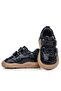 Schaggy Genuine Leather Shiny Black Baby Sneakers - 7