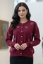 Women's Knitwear Cardigan Soft Crew Neck Heart Button Sweater