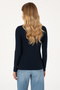 Women's Navy Blue Slim Crew Neck Basic Sweatshirt 50315419-Vr033 - 5