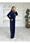 Women's Stylish Hooded Zippered Striped Tracksuit Set Modal Fabric - 3