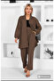 Plus Size Crepe Suit with Jacket and Pants - 8