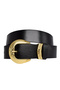 100% Genuine Leather, Gold Set Buckle 4 Cm Black Women's Belt; Jeans, Sports Belt=an-byn-63.gold.set - 3