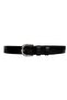 100% Genuine Leather, Black Women's Jeans with Silver Buckle, Sports Belt 4 Cm=an-byn-45 - 2