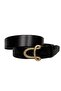 100% Genuine Leather, Black Women's Jeans with Gold Buckle, Sports Belt 4 Cm=an-byn-55 - 3