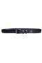 Genuine Leather Navy Blue Patterned Belt 4 Cm=Dk-0121 - 3