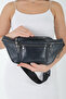 Unisex Navy Blue Multi-Pocket Genuine Leather Freebag Waist Bag - 2