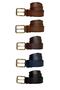 100% Genuine Leather 5-Piece Super Set Women's Jeans Belt=rectangular - 2