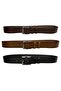 100% Genuine Leather Premium, Set of 3 Black, Brown, Tan Denim Sports Belt, 4.5 Cm=3pcs-pre-straight - 6