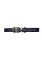 100% Genuine Leather Gold Buckle, Navy Blue Women's Jeans Belt with Metal Bridge, 4 cm=2 pieces-met.bridge.-byn-76 - 7