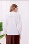 Women's Ecru Baby Collar Balloon Sleeve Poplin Shirt Comfortable Fit - 3