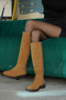 Women's Daily Riding Boots Zunet Tan Suede - 2