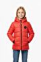 Girl's Windproof Thick Red Hooded Jacket - 2