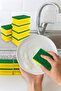 20 Pieces Dishwashing Sponge Classic Economical Corrugated Brite Sponge Cleaning - 5