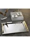 Siena Gold Handle Gold Plated Tea Tray Premium 304 Stainless Steel 18/10 Presentation - Serving - 3