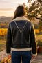 Women's Black Biker Coat Black Double Pocket Coat with Fur Inside - 5