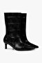 Women's Velina Black Crocodile Short Heeled Boots