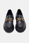 Pamela Women's Black Real Leather Buckle Detailed Loafer - 6