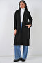9118 Double Breasted Collar Stamp Coat - Black - 2
