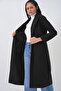 9118 Double Breasted Collar Stamp Coat - Black - 5